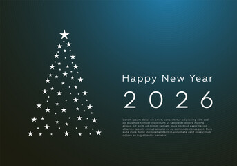 Happy new year 2026 background. Holiday greeting card design. Vector illustration.