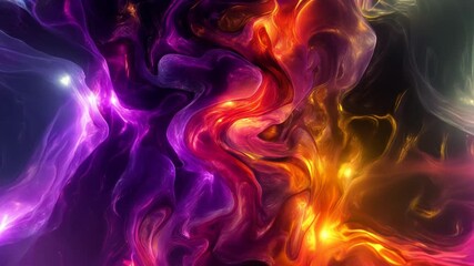Abstract dynamic image of purple orange flame texture