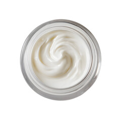 jar of cosmetic cream isolated on transparent background