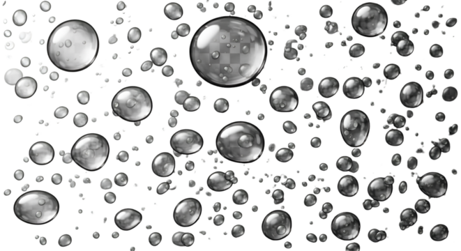 Realistic Water Droplets on Black Background