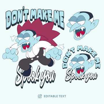 Mad Vampire Vintage Cartoon Halloween