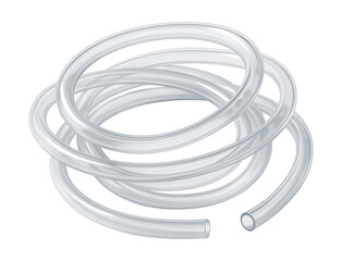 Transparent plastic tubing ideal for home science experiments, showcasing fluid movement.