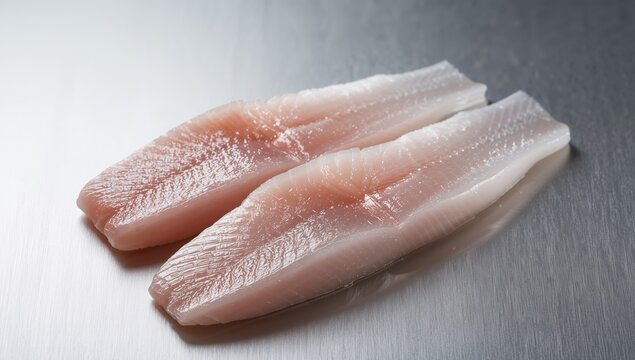 Two Pale Segments on a Brushed Surface, Illuminated with Diffused Light.