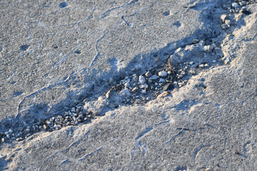 Crack in the pavement texture