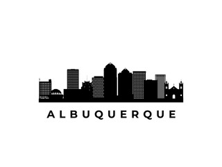Naklejka premium Vector Albuquerque skyline. Travel Albuquerque famous landmarks. Business and tourism concept for presentation, banner, web site.