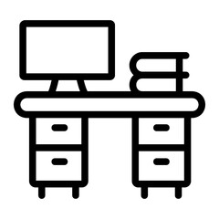 desk Line Icon