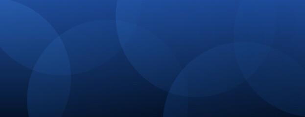 Dark blue background with overlapping circular shapes. The background is smooth and gradient, featuring blue and black tones. Minimal abstract circles vector gradient background.