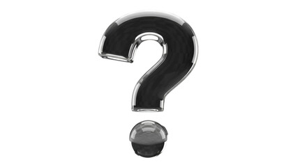 Transparent Question Mark on Black Background