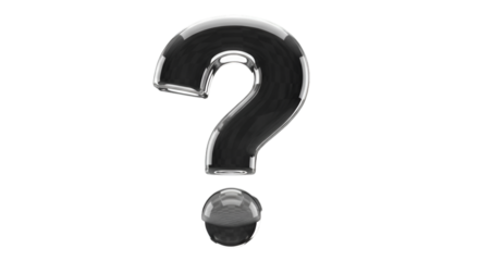 Transparent Question Mark on Black Background