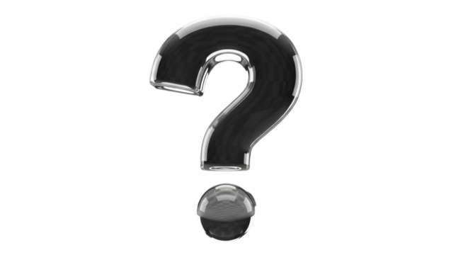 Transparent Question Mark on Black Background