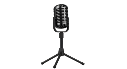 Vintage Style Microphone on a Tripod Stand
