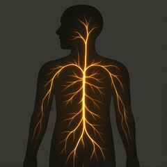 Glowing Circulatory System Veins Inside Human Body Illustration