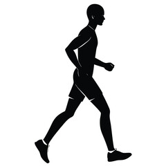 Silhouette of a jogger cooling down after exercise