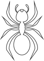Vector outline icon of an ant. Great for natural science materials, kids' content, and logos.