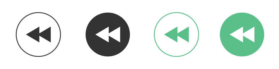 Rewind button icon element for designs