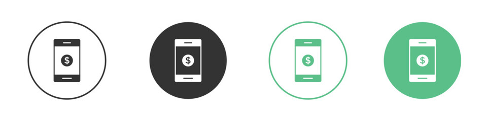Mobile banking icon element for designs