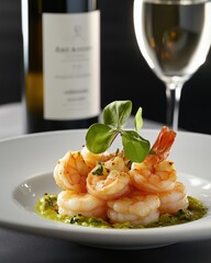 Grilled Shrimp with Pesto and White Wine