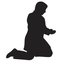 Person kneeling silhouette icon