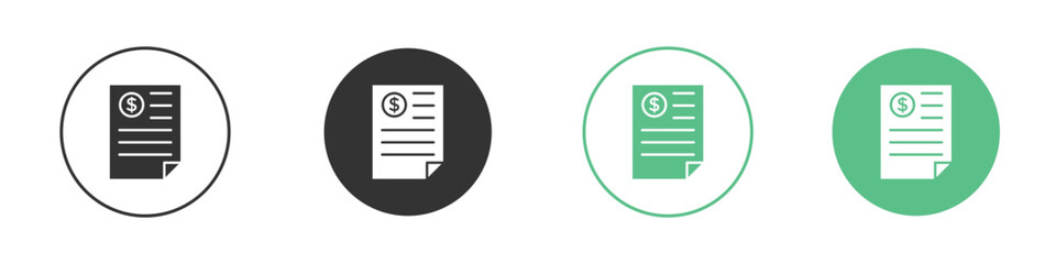 Invoice icon element for designs