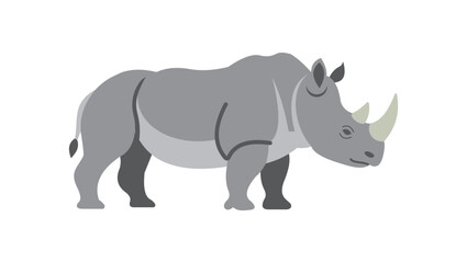 Rhino Vector Illustration – Powerful Wildlife Animal Graphic