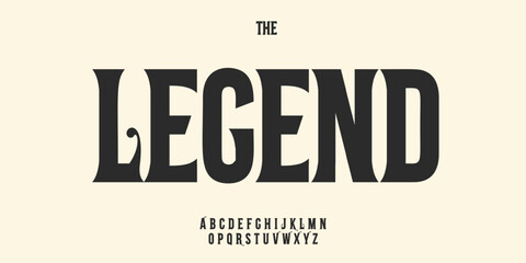 Vintage elegant serif alphabet, bold dramatic letters, retro fairy tale font for book logo headline, classic lettering logo, ornate gothic Halloween typographic design. Vector typeset