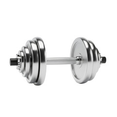 Fototapeta premium Isolated chrome dumbbell shines powerfully promoting fitness and healthy lifestyles for everyone