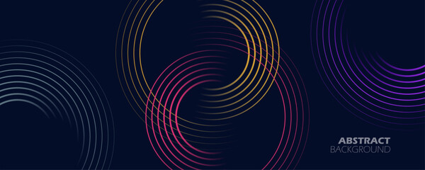 Line circles pattern. Futuristic abstract background for creative graphic design. Vector illustration.