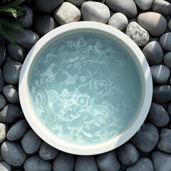 This hot spring offers tranquility with stunning natural views with rocky edges.