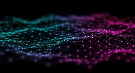 Stunning network visualization with vibrant connections and futuristic feel, ideal for showcasing technology, innovation, or modern digital communication concepts