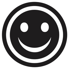 Fototapeta premium Simple Round Smiley Face Icon with Circular Border and Positive Expression