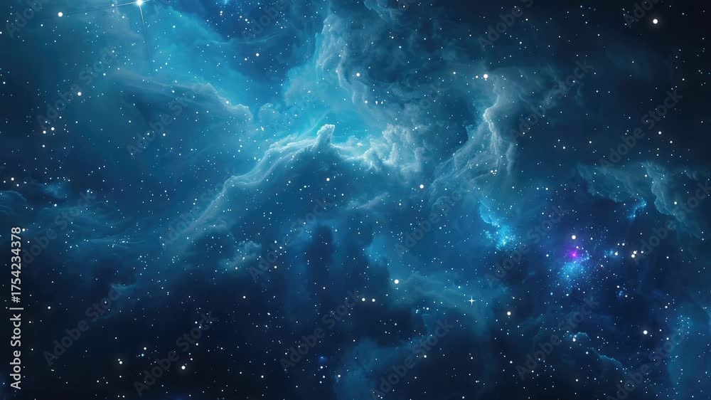 Canvas Prints the stars and blue nebula in space. galaxy exploration through outer space towards glowing milky way