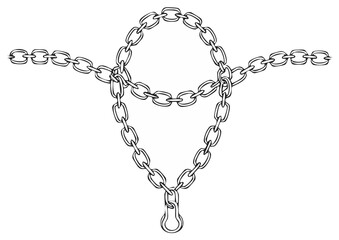 Hanging Chain Configuration with Loop and Strands Forming a Suspension Structure