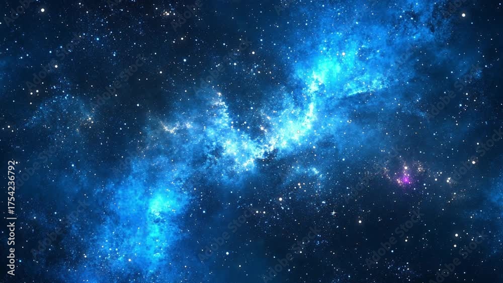 Canvas Prints the stars and blue nebula in space. galaxy exploration through outer space towards glowing milky way