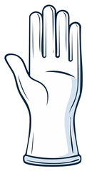 Obraz premium Clean white glove illustration with dark outline on a white backdrop