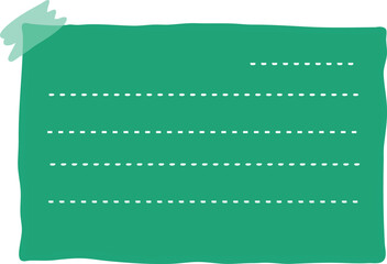 A piece of torn Green striped paper with tape