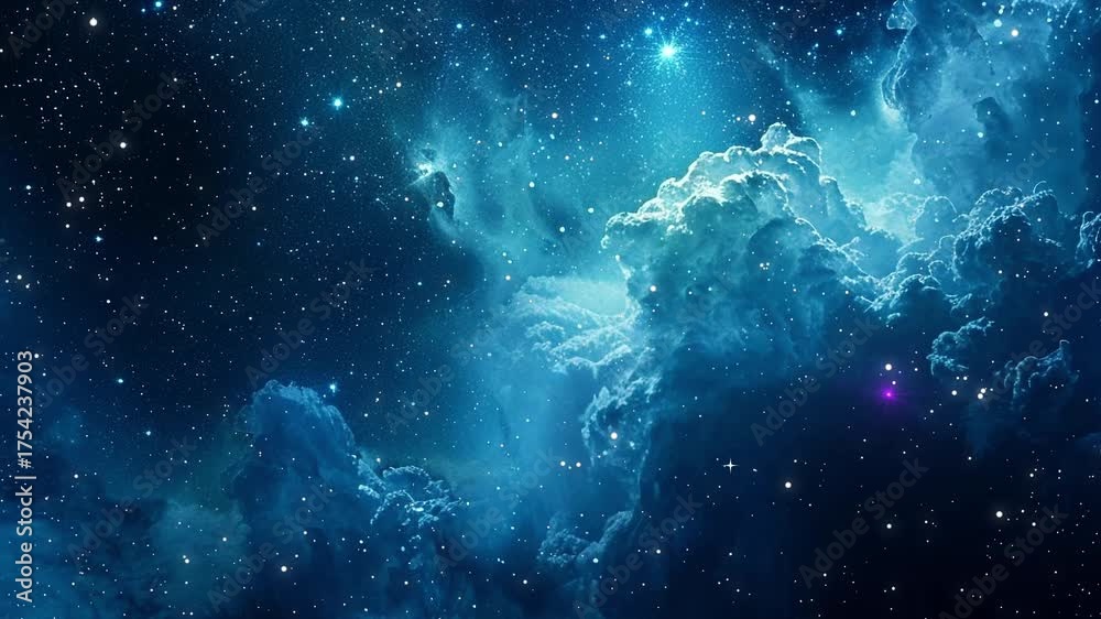 Canvas Prints the stars and blue nebula in space. galaxy exploration through outer space towards glowing milky way