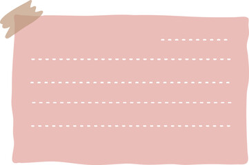 A piece of torn pink striped paper with tape