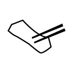 black chopstick vector icon illustration