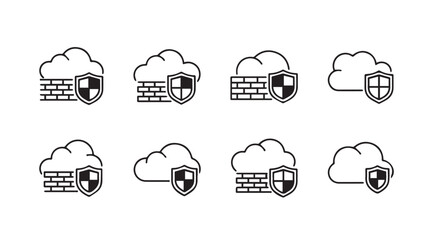 Vector art of cloud security icons