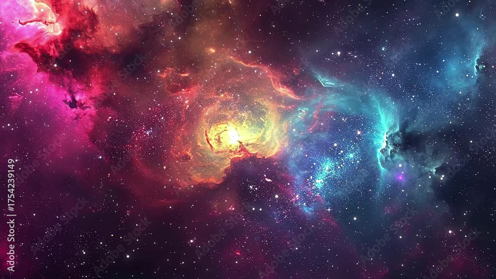 Canvas Prints the stars and blue nebula in space. galaxy exploration through outer space towards glowing milky way