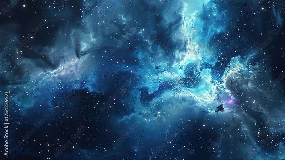 Canvas Prints the stars and blue nebula in space. galaxy exploration through outer space towards glowing milky way