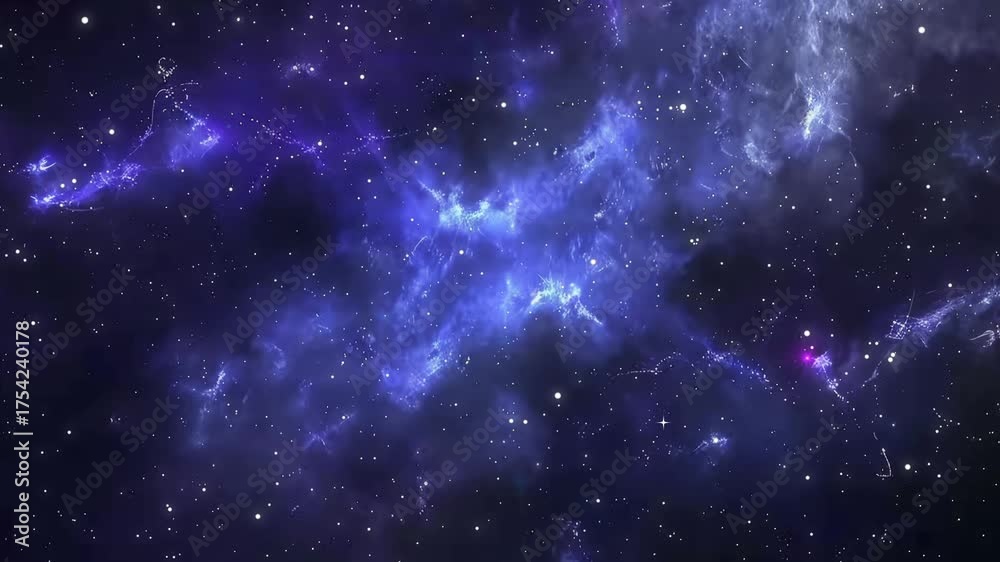 Canvas Prints the stars and blue nebula in space. galaxy exploration through outer space towards glowing milky way