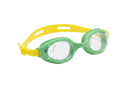 Isolated Swim Goggles Ready for the Pool or Open Water Sport in Summer, Yellow and Green