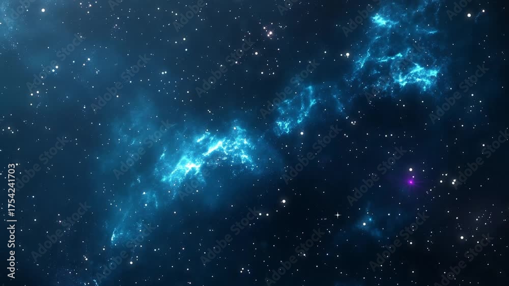 Canvas Prints the stars and blue nebula in space. galaxy exploration through outer space towards glowing milky way