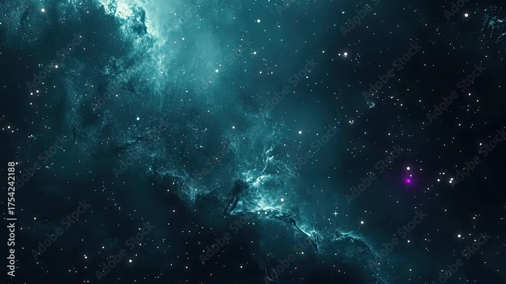 Canvas Prints the stars and blue nebula in space. galaxy exploration through outer space towards glowing milky way