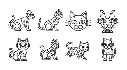 Vector art of robot cat icons © iconworld