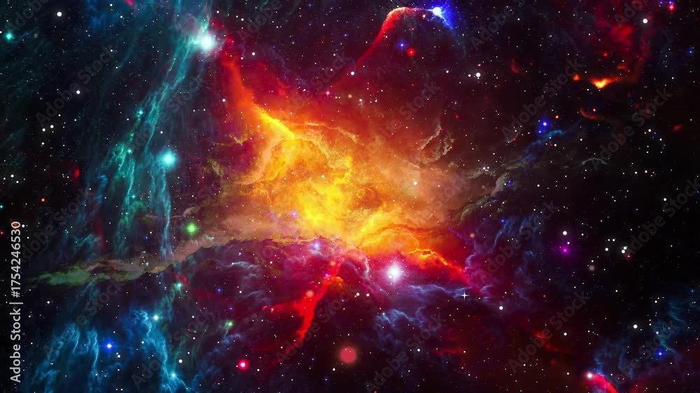 Canvas Prints the stars and blue nebula in space. galaxy exploration through outer space towards glowing milky way