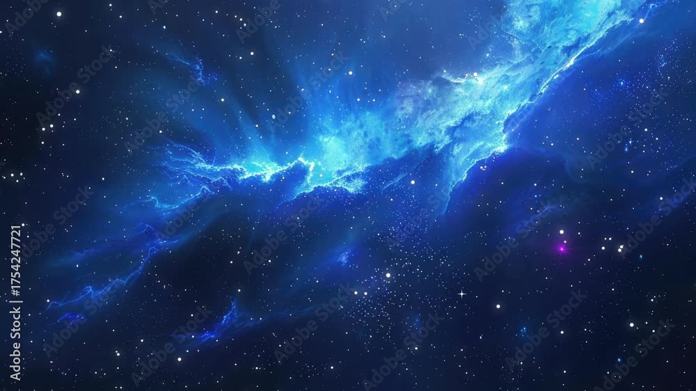 Canvas Prints the stars and blue nebula in space. galaxy exploration through outer space towards glowing milky way