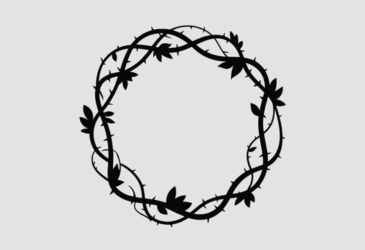 Crown of thorns vector illustration thorny wreath religious symbol christian icon suffering design scalable graphic digital art eps silhouette vector illustration white background