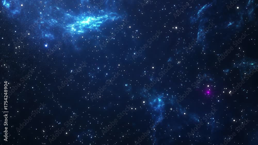 Canvas Prints the stars and blue nebula in space. galaxy exploration through outer space towards glowing milky way